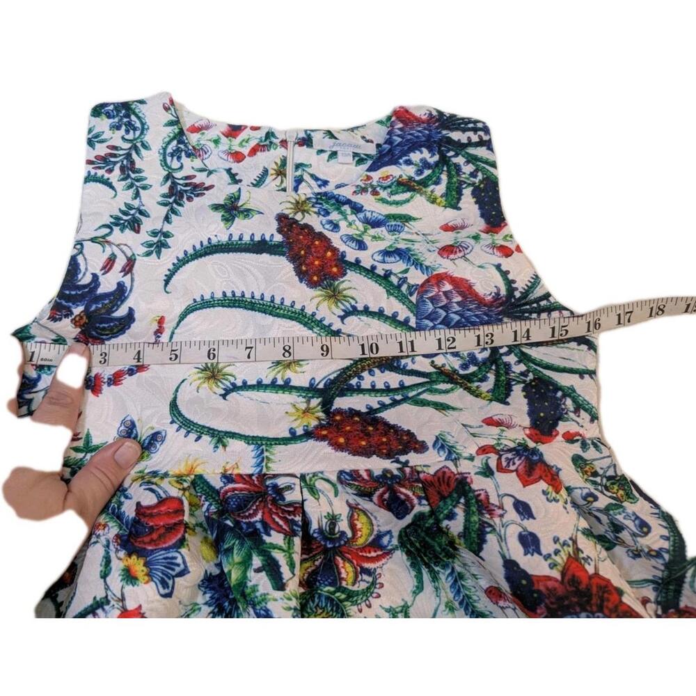 Girls Jacadi‎ Paris Size 19a Floral Print Dress Zip Back Lined Nwot $268 Retail - Picture 3 of 6